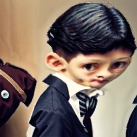 <lora:liquid_distortion2:1> , liquid_distortion, 2boys, black hair, gakuran, male focus, multiple boys, pompadour, school uniform