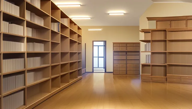 <lora:vn_bg:1> vn_bg, no humans, A quiet, mysterious old archive room, filled with school history, trophies, and yearbooks, the stories of past students whispering in the air.