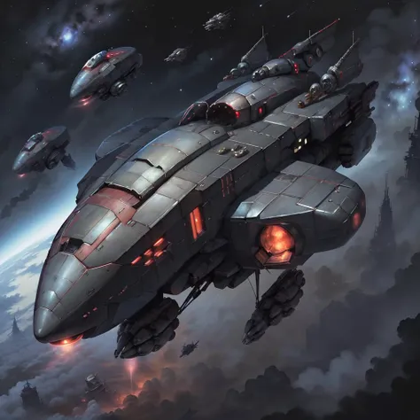 <lora:CNCNODAIv2:.9> CNCNODAI spaceship in space, stars , detailed, intricate
