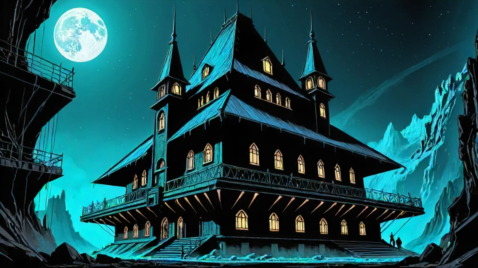 building, <lora:CnCNODAIv2:0.6>, CnCNODAI, designed by Dom Qwek and John Blanche, architecture of a Proxima Centauri, Concept art, character design, sci-fi, fantasy art, gothic aesthetics, detailed line work, dark and atmospheric, ultrasharp, rich deep colors, ambient, exquisite color, glowing, ambient illumination, theatrical