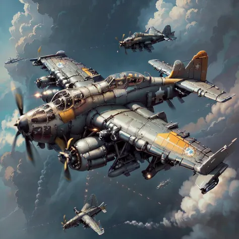 <lora:CnCGDIAIv2:.95> CnCGDIAI aircraft in skies, clouds