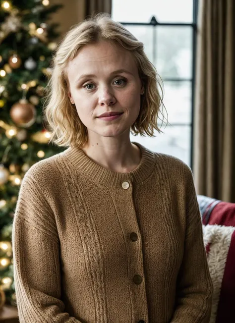RAW photo of 20 years old alisonpill-ti, natural lighting, 8k uhd, dslr, high quality, film grain, Fujifilm XT3, <lora:add_detail:0.7>, by Peter Lindbergh, christmas theme, young