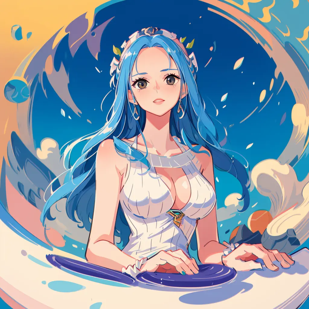 ((mature female, masterpiece, mistress, goddess)),((masterpiece: 1.2)),ultra-detailed, ultra high res, high quality, 4K, solo, 1girl,extreamly delicate and beautiful,illustration,masterpiece,(illustration),(highres),blue hair