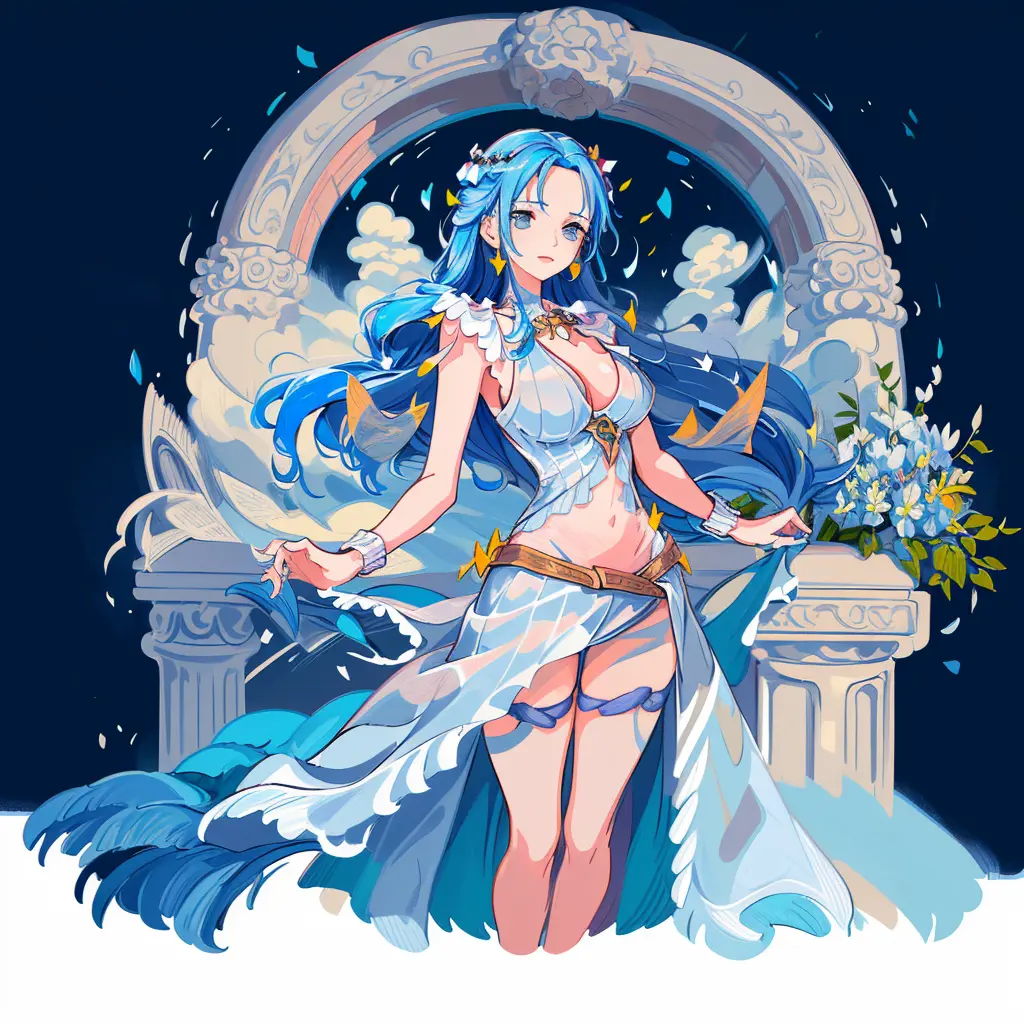 ((mature female, masterpiece, mistress, goddess)),((masterpiece: 1.2)),ultra-detailed, ultra high res, high quality, 4K, solo, 1girl,extreamly delicate and beautiful,illustration,masterpiece,(illustration),(highres),blue hair
