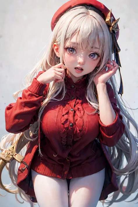 1girl, (frontlet: 1.4), (forelock: 1.4), (hair: 1.4), (bangshair: 1.4), milk, absurdly long hair, naughty face, :>=, large, open cardigan, head rest, grey hair, outdoor, beret, dark-skinned, chinese clothes, dreaming, arm at side, @, (@bd ææ:ææ@: 1.4), (@bd ææ:ææ@: 1.4), (@bd èªç¶è¨èª 6:ï¼èªç¶è¨èªï¼è¢«åä½@: 1.4),1girl,santa hat,simple background,sweater,red hair,roon \(azur lane\),streaked hair,parallelrey,cowboy shot,red sweater,multicolored hair,holding,sleeveless,white background,large breasts,solo,azur lane,hat,absurdres,leaning forward,blonde hair,gift,open mouth,holding gift,sweater dress,:d,white pantyhose,pantyhose,dress