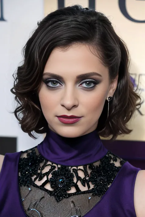 a professional photograph of beautiful (RB100m:1.1) woman,as a beautiful movie star,modelshoot style,at a world cinematic premier,outside of a hollywood chinese theatre,wearing a stylish (byzantine violet) gown,with dark Bouffant hair style,wearing(dark violet)lipstick,perfect makeup and eyeshadow,surrounded by paparazzi photographers and movie fans,magazine photoshoot,modelshoot style,sharp focus,detailed eyes,(highly detailed),(HDR),(8k wallpaper),colorful,intricately detailed,highres,absurdres,hyper realistic,8K UHD DSLR,Fujifilm XT3,taken with (Canon EOS 1Ds camera),extremely intricate,dramatic,(looking at viewer),4k textures,elegant,(cinematic look),hyperdetailed,PA7_Portrait-MS,<lora:RB100m_05B-000004:0.9>,