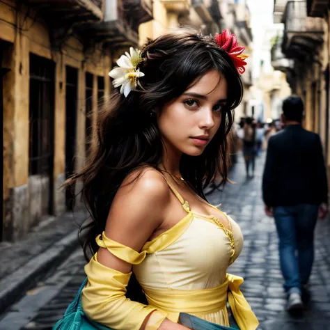 (Havana old streets, SFW, vintage Cuban dress, flower in hair, espadrilles, nostalgic pose, strolling through colorful streets, early evening:1.35) Instagram_Influencer_100_By_Stable_Yogi
Faceshot_By_stable_yogi
Styler_Embedding_By_Stable_Yogi
<lora:Detail Blaster By Stable Yogi:0.5>
(center_parted_long_wavy_hair)