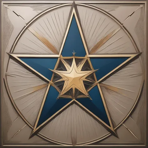 q16 The Star: A five-pointed star with radiating lines, representing hope, inspiration, and healing.,