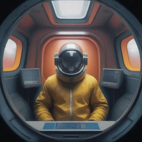 Inside spaceship, holography, Solarpunk, color splash, styles of David Mouldand Johannes Vermeer (Baroque), refreshing smoke, retrowave, astrophotography, watercolor
