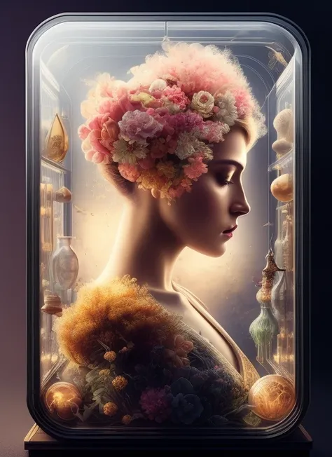 (knollingcase:1.2), 
(symmetry:1.1) (floral:1.05) woman as a beautiful goddess, pink and gold and opal color scheme, beautiful intricate filegrid facepaint, intricate, elegant, highly detailed, digital painting, artstation, concept art, smooth, sharp focus,
labelled, overlays, oled display, annotated, technical, knolling diagram, technical drawing, display case, dramatic lighting, glow, dof, reflections, refractions