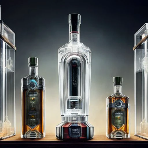 knollingcase (Exotic Vodka bottle design :1.2), knollingcase, display case, (labelled:1.2), overlays, oled display, (annotated:1.2), (annotations:1.2), technical, knolling, (diagram:1.2),technical drawing, dramatic lighting, octane, micro detail, glow, dof, reflections, refractions