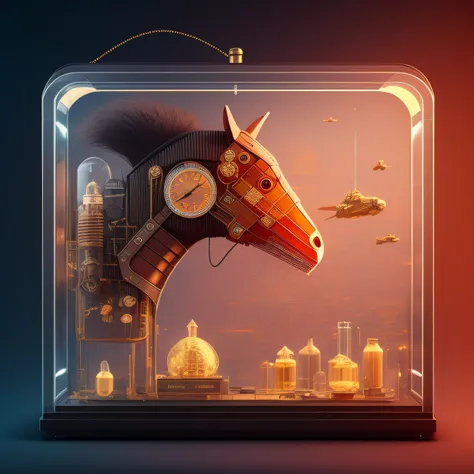 Model hash:6B4CA475, knollingcase, isometic render, a steampunk horse head, isometric display case, knolling teardown, transparent data visualization infographic, high-resolution OLED GUI interface display, high contrast, micro-details, octane render, photorealism, photorealistic