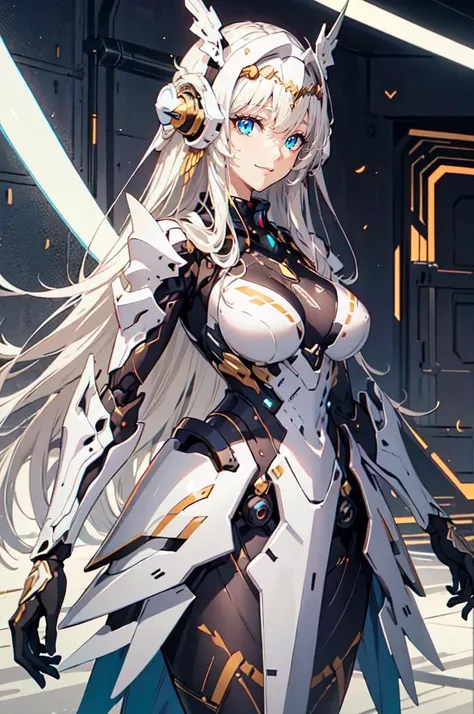 <lora:Mecha Suit Generator Concept v3:0.9> zzmckzz, mecha helmet, wsprmr, mecha helmet, metallic wing, metal wings, symmetrical metal wings,, ultra detailed, masterpiece, best quality, aesthetic, detailed,, solo, soft smile, light smile,
1girl, blue eyes, very long hair, blonde hair, long blonde hair, french braid, bangs, medium breasts,