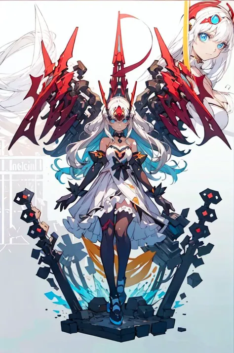 <lora:Mecha Suit Generator Concept v3:0.9> zzmckzz, mecha helmet, wsprmr, mecha helmet, metallic wing, metal wings, symmetrical metal wings, <lora:NakayamaTooru:1> sketch, mecha,, ultra detailed, masterpiece, best quality, aesthetic, detailed,, solo, soft smile, light smile,
1girl, blue eyes, very long hair, blonde hair, long blonde hair, french braid, bangs, medium breasts,, hair ribbon, frilled choker, criss-cross halter, sleeveless dress, high-waist skirt, backless dress, waist bow, detached sleeves, frilled sleeves, wide sleeves, pantyhose, patterned legwear, mary janes,