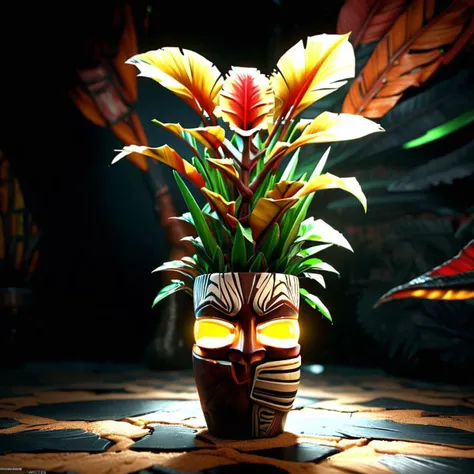 ((best quality)), ((masterpiece)), ((realistic,digital art)), (hyper detailed),tikiai Wee Unique Suckering-spreading Tapered plant, Cracked Texture Tapered Base Runner, Cracked, Serrated Evergreen leaf, Craspedodromous Venation, Alternate, Doubly Toothed Leaf Margin, Rose Corymbose Cyme Cyme flower, Rotate, Gamosepalous, Decussate Phyllotaxy, , octane rendering, raytracing, volumetric lighting, Backlit,Rim Lighting, 8K, HDR, <lora:add-detail-xl:.8> <lora:CulturePunkAI_1:1>