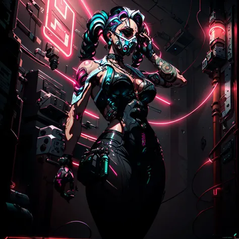((Satellite View)),concept art neonpunk style Cyberpunk 2077 Reimagined Image Contest!. ULTRA GOD DETAILED 8K CG. DARK FUTURE.
SFW:1.1. Woman. Luxurious. Ambitious. Powerful. Glamor. Influence. Technological. Privileged. Wealth. Elegant. Corporate. Implants. Money. Control. Fashion. Political. High society. Cyberimplants. Prestige. Chance. Secrets.
<lora:zyd232_CyberneticJawless_v1_1:0.4>Cybernetic_Jawless,Mask,mechanical parts,cybernetic.
(delightful anatomy:1.1), (gloomy illumination, insane, stunning, dramatic, completed artwork, HQ:1.1), (Apterus anatomy, Dan mumford style:1.2).
Amazing anatomy, (fantastic horror perfect art, 64k ultra hd:1.1), (art by apterus, art by dan mumford, art by lovecraft:1.2), best quality, 500px, cgsociety.
<lora:cbpkv5:0.5>cbpkv5.
<lora:RenataGlascLoL-AnythingV5:0.8>Renata Glasc.
Futuristic, technological, dystopian, decadent, violent, neon, cyberimplants, inequality, megacorporations, criminality, hackers, influence, luxurious, underground, divided society, implacable, power, punk aesthetics, urban chaos, free will.
a cunning and ruthless woman. determinated to achieve her goals.
Luminous necklaces. Shiny bracelets. Boots with LED lights. Illuminated sunglasses. Jackets with luminous stripes. Pants with illuminated details. Gloves with flashing lights. Temporary LED tattoos. Bodices with custom lighting. Skirts with flashing lights. Neon paneled dresses. Holographic makeup. Hats with integrated lights. Luminous earrings. Bags with light strips. Tights with light effects. Illuminated braids. High neck necklaces with lights. Leg warmers with LEDs. Piercings with small LEDs. Vests with neon panels. Platform shoes with lights. Illuminated hair accessories. Belts with shiny details. Swimsuits with light elements.
Asymmetrical hairstyles. Holographic braids. Neon colored locks. Pixie cuts with touches of light. Futuristic pigtails. Soft wave hairstyles with bright highlights. Hairstyles with geometric bangs. Cyber dreadlocks. Long straight hair with brightly colored highlights. Hairstyles with angular cuts and lighting effects.
<lora:Cyber_Background:0.2> . cyberpunk, vaporwave, neon, vibes, vibrant, stunningly beautiful, crisp, detailed, sleek, ultramodern, magenta highlights, dark purple shadows, high contrast, cinematic, ultra detailed, intricate, professional . digital artwork, illustrative, painterly, matte painting, highly detailed
