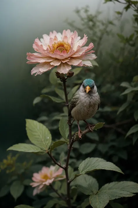 (blurry unfocused faded:1.6) (vintage analog photo:1.2), (depth of field, bloom, haze, chromatic aberration, lens distortion:1.6), (film grain:1.2), (no humans:1.4), cute small bird on a branch, blooming flowers, splash art, swirling patterns, art nouveau poster
<lora:add_detail:1> <lora:3DMM_V12:0.5> <lora:Dreamwave v2.5_8200:0.5>