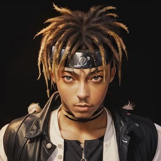 best quality, masterpiece, ultra high res, (anime style:1.2), <lora:juicewrldv3:0.9>, (juicewrld:1), facial hair, dark-skinned male, dark skin, dreadlocks, simple background, looking at viewer, upper body, <lora:urban_sketchbook:1> urban_sketchbook,
