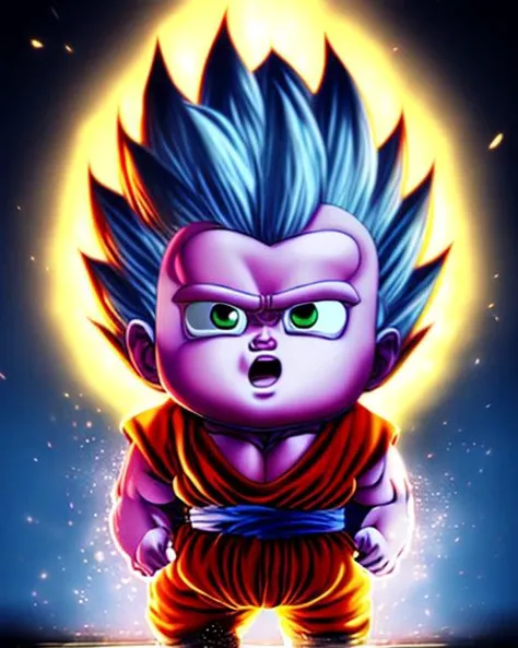 (Boss Baby:1.2), <lora:SuperSaiyanHair:0.90>, (big hair:1.2), glowing:1.2, Cartoon, supersaiyan, super saiyan 1, Spikey Yellow Hair, Masterpiece, Best Quality, Hyper Detailed, Cinematic Light, Intricate Detail, Highres, Official Art, Finely Detailed, High Resolution Illustration, 8k, Lens Flare, Light Particles, Dark Intense Shadows, Particles, Detailed Background, Detailed Glow, Detailed Reflection, Detailed