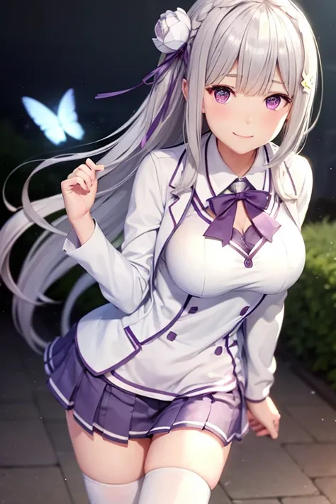 (school uniform:1.2),<lora:aimiliya-10:0.8>,aimiliya,cleavage, medium breasts,light smile,best quality