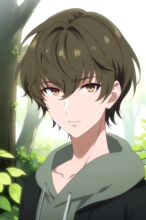 (best quality:1.1), (masterpiece:1.4), sketch, 1boy, solo, male focus, , , depth of field, ligne claire, realistic, <lora:shuugo_sekiya:0.98>, shuugo_sekiya, brown hair, brown eyes, bangs, hair between eyes, short hair, , , An enchanted forest where magical creatures and plants abound, High resolution