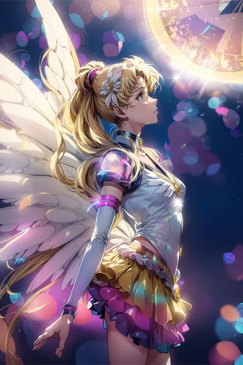 absurdres, (best quality), (masterpiece),(ultra-detailed:1.2),(photorealistic:1.1),ultra high res,
<lora:eternal_sailor_moon-v10:0.8> eternal sailor moon, wings,
silhouette ,kaleidoscope,polka dot,Stained glass,(wind:1.2) ,moon,
<lora:Holographic-V1-000020:1> holographic,
palace,hologram,
<lora:invert:0.4>,
<lora:flat2:-0.5>,
<lora:copax_bokeh_v1:0.8>