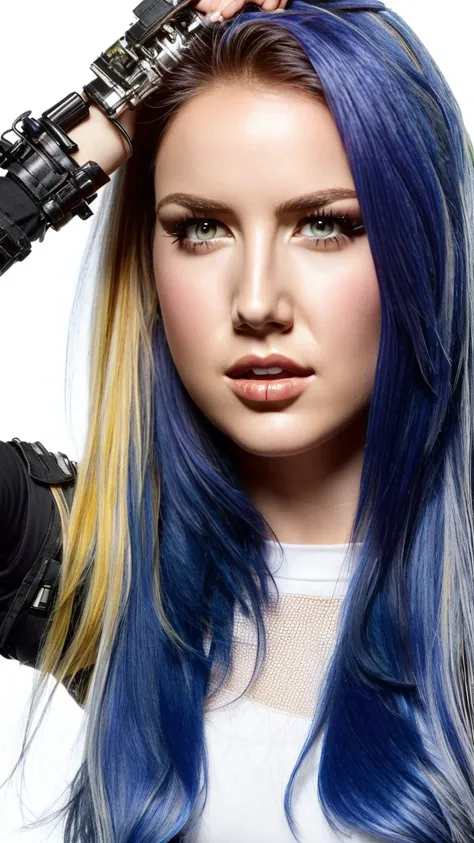 Photorealistic Image of AlissaWhiteGluzQuiron woman intricate android with cyborg arms,
, <lyco:quiron_AlissaWhiteGluz_Lycoris_v5:1.0>