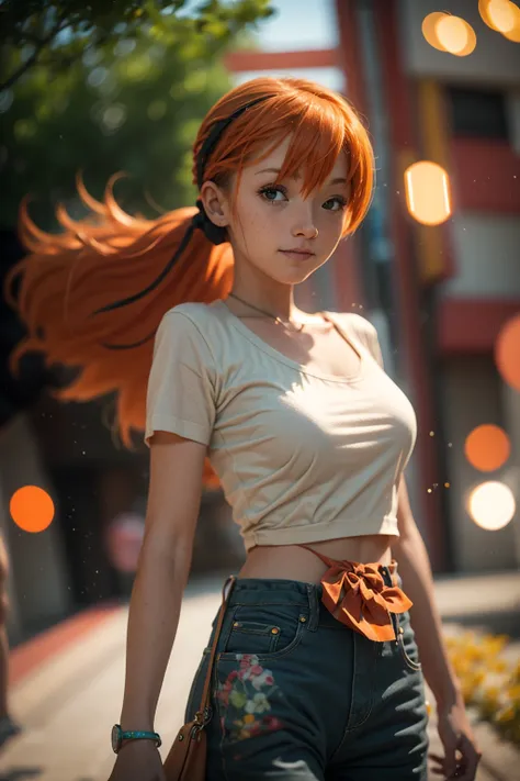 30 years old slender Misty, orange pigtail hair, ginger, ttcolor, bokeh effect,  <lora:Retro Misty - [Pokemon] - Version 1:0.6>. <lora:BokehMecha:0.35> <lora:beauty_eyes:0.2> <lora:perfecteyes-000007:0.35>  <lora:ttcolor_v2:0.25> <lora:ilse2.2:0.6>