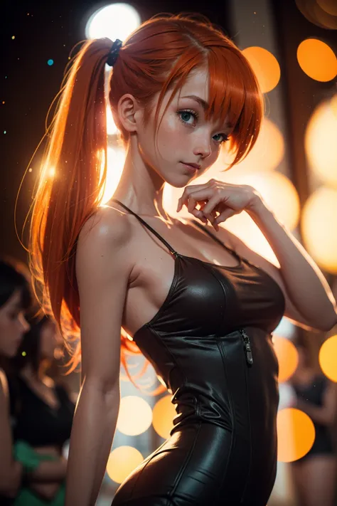 30 years old slender Misty, orange pigtail hair, ginger, ttcolor, bokeh effect,  <lora:Retro Misty - [Pokemon] - Version 1:0.6>. <lora:BokehMecha:0.35> <lora:beauty_eyes:0.2> <lora:perfecteyes-000007:0.35>  <lora:ttcolor_v2:0.25> <lora:ilse2.2:0.6>