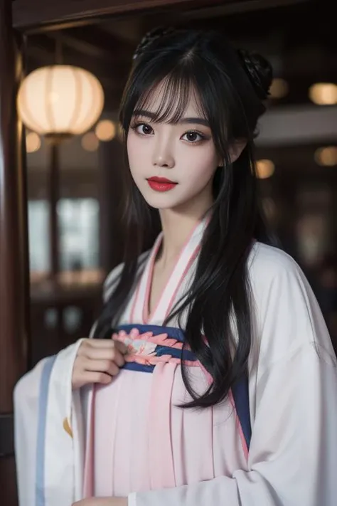 ltra-detailed,highly detailed,best quality,masterpiece,illustration,realistic,photorealistic,
jiangyanli, 1girl, solo,
hanfu, chinese clothes, long sleeves, wide sleeves, shawl,
long hair,double hair bun, hair ornament,bangs,
upper body, looking at viewer,
<lora:jiangyanli_v1_04:0.7>