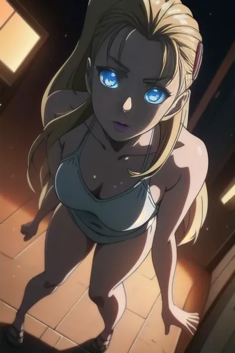 <lora:Miu Furinji v2:0.8>,masterpiece, best quality, full body, 1girl, Miu Furinji, long blonde hair, ahoge, blue eyes, breasts,, ((best quality, masterpiece)),(high resolution), 1girl, (anime girl), small type syster , double ponytail, looking at viewer, (objects:0. 45), anime discs and journals, manga, (merchandise anime:0.4), (cups:0. 54), (plates:0.54), (textures:0.64), , ultra-detailed eyes, 25mm, masterpiece quality, absurd, super-detailed, solo, cinematic lighting, professional shadow, sharp focus, <lora:details:0.7>., (Extremely Detailed Oil Painting:1.2), glow effects, godrays, Hand drawn, render, 8k, octane render, cinema 4d, blender, dark, atmospheric 4k ultra detailed, cinematic sensual, Sharp focus, humorous illustration, big depth of field, Masterpiece, colors, 3d octane render, 4k, concept art, trending on artstation, hyperrealistic, Vivid colors, extremely detailed CG unity 8k wallpaper, trending on ArtStation, trending on CGSociety, Intricate, High Detail, dramatic