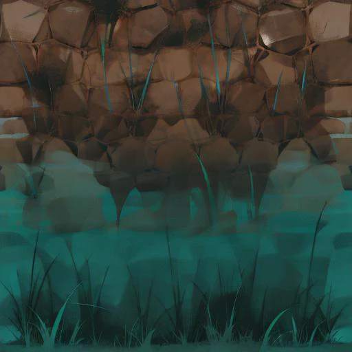 <lora:TF2WallTextures002:1.3>
(tiling texture:1.5), subtle brush strokes, TF2 texture, best videogame textures, albedo texture map, no lighting, fullbright,
nature, grass, green, blue, yellow, (bare earth:1.5), (rocks:0.4),
(high contrast:0.5), (saturated:1.2), large detail, size of detail difference, texture difference, colors difference, top trim,