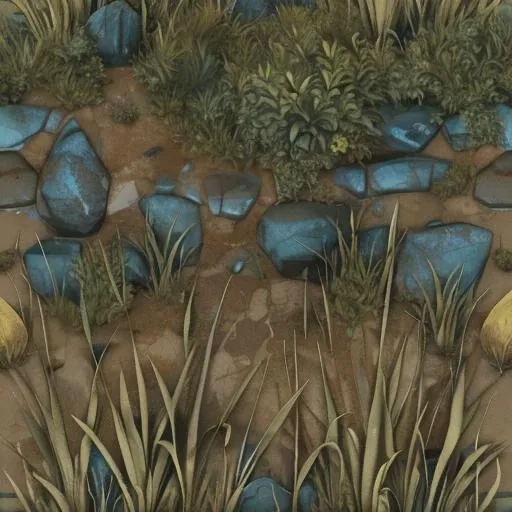 <lora:TF2WallTextures002:1.3>
nature, grass, green, blue, yellow, (bare earth:1.5), (rocks:0.4),
(high contrast:0.5), (saturated:1.2), large detail, size of detail difference, texture difference, colors difference, top trim,
(tiling texture:1.3), subtle brush strokes, TF2 texture, best videogame textures, albedo texture map, no lighting, fullbright,