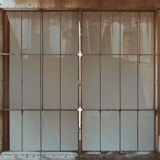 concrete wall, cinderblock wall, corrugated metal sheets resting on the wall, dirt ground, rock wall, quarry, (((wall with a wood window set into it, industrial window), ((glass, window)))), TF2 texture, best videogame textures, albedo texture map, no lighting, fullbright. <lora:TF2WallTextures002:1>