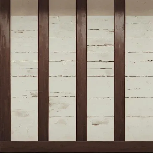 (wood wall), horizontal wood planks, white wood, ((bottom trim, stone trim)), (egypt), cobblestone wall, top stain, brown stain, TF2 texture, best videogame textures, albedo texture map, no lighting, fullbright. <lora:TF2WallTextures002:1>