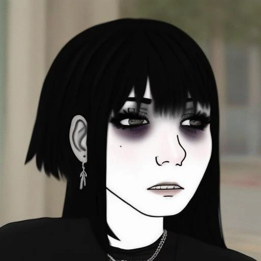 <lora:Doomers:0.8> a goth girl