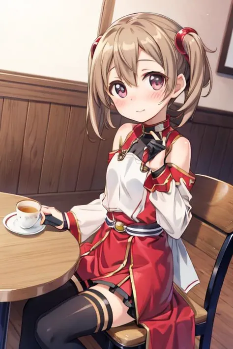 masterpiece, best quality, <lora:silica:0.7>,silica,cafe,sitting,table,blush,looking at viewer ,dynamic angle,<lora:GoodHands-vanilla:0.8> <lora:anmnr01:0.3> <lora:add_detail:0.5>