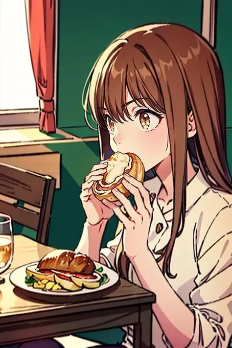 <lora:SonMoAh[V1_Hard]:0.8>, SonMoAh, 1girl, solo, eating,