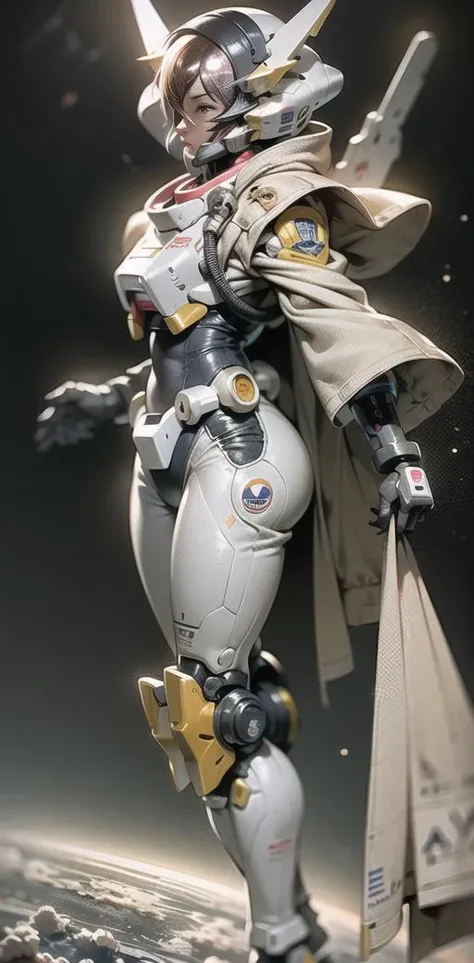 (8k, RAW photo, best quality, masterpiece:1.2), (realistic, photo-realistic:1.37), (1girl, japanese idol face, floating in space), full body, deep depth of space, ((looking at viewer))universe background, Mysterious planet,((gundam themed space suit:1.1)),1 planet,((Astronaut helmet, reflective, transparent)), ((cat floating:1.1)), <lora:nijiMecha:1>, best quality, masterpiece, ultra high res, (photorealistic:1.4), cover chest, korean, close up