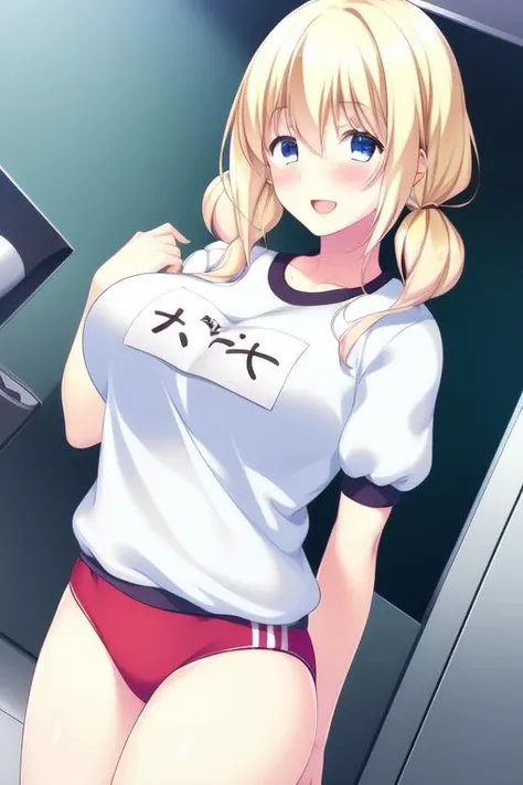 1girl, blonde hair, ponytail, wolf ears, tan skin, tan, highleg panties, panties, micro panties, cameltoe, sports bra, black sports bra, ((mall)), mall, ((shopping)), shopping, bare legs, no pants, yellow eyes, huge breasts, thick thighs, wide hips,