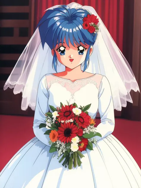 <lora:Nijino_Saki:0.8>
NijinoSaki, 1girl, solo, flower, retro artstyle, dress, wedding dress, bouquet, 1990s (style), hair flower, hair ornament, bride, 1980s (style), holding, long sleeves,
on, large_filesize, full color,