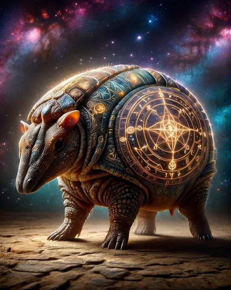 made of ais-rcn, Celestial Armadillo, Standing, Canon RF, <lora:Arcane:1>