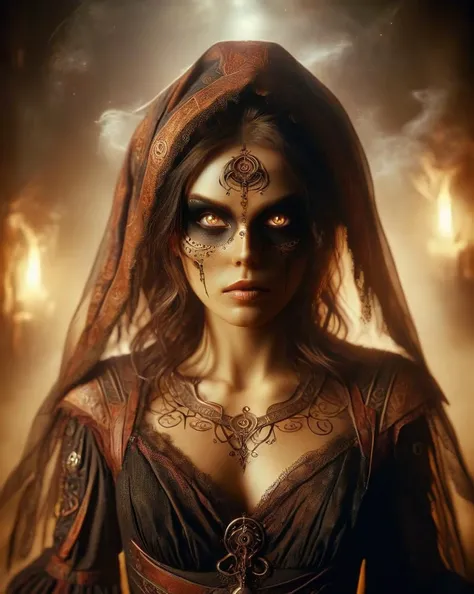 made of ais-rcn, Warm lighting, Evil, magnificent "Oracle of Dust", Kodak portr400, Selective focus, <lora:Arcane:1>