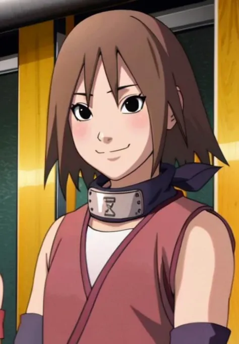 <lora:NarutoShippuden:0.8>, Matsuri, solo, smile, closed mouth,