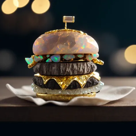 cinematic film still mouth-watering product photo, attractive tasty hamburger in whole it's glory, dreamy magic depth of field bokeh by alessio albi