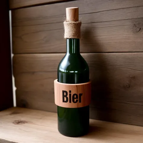 beer bottle made of wood