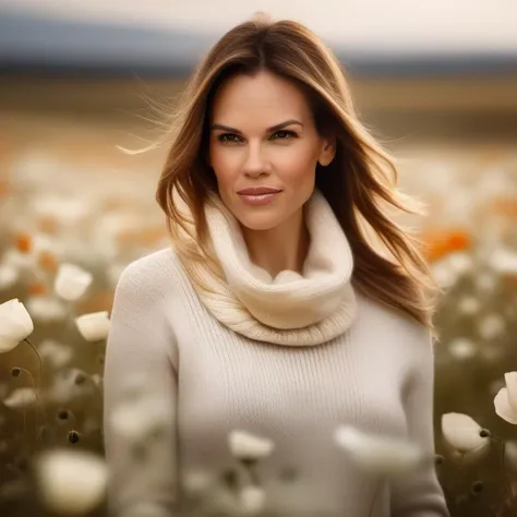contrasts <lora:offset_0.2:.5> <lora:hilaryswank_sdxl:1>, hilaryswank, a elegant woman, on a (white poppy field:1.2), wearing a (cowl-neck-sweater), (flowering-landscape), (realistic, photo-realistic:1.37), ultra high res, ultra-detailed, incredibly beautiful girl, 8k uhd, dslr, soft lighting, high quality, film grain, Fujifilm XT3