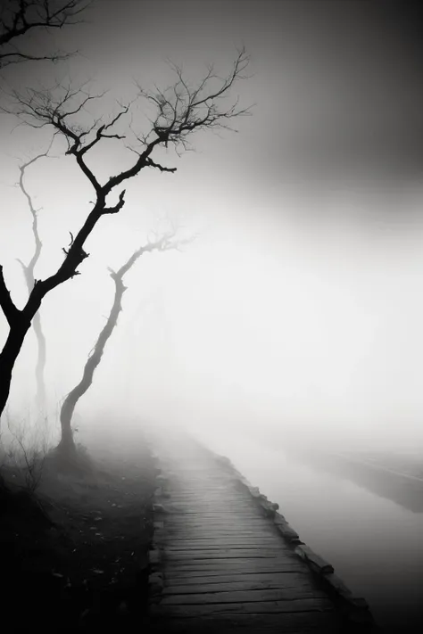 The stare from the abyss,the horror,the gloom,the fog,the fog,the atmosphere of the Oriental horror,<lora:- SDXL - almstinv_almost_inv_V1.0:1>, almstinv,