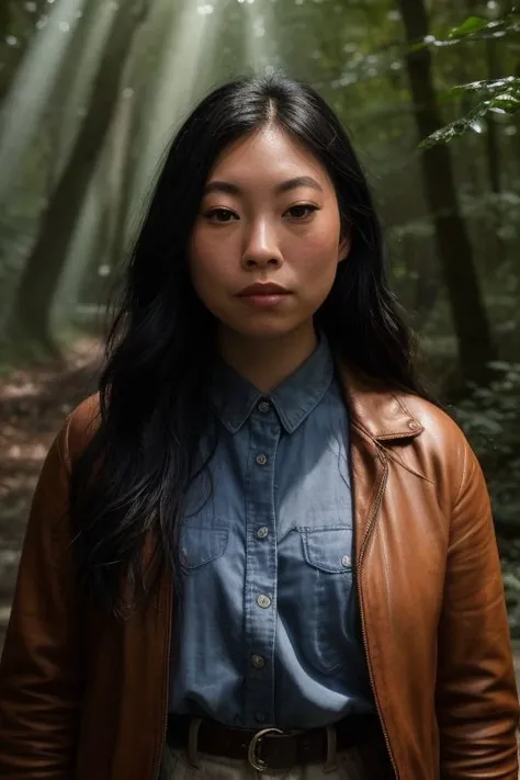 DEN_awkwafina,
walking by a river in a rich atmospheric (woodland forest:1.2) wearing hiking gear, (god rays:1.3), (atmospheric:1.1), scenic,
bokeh, f1.4, 40mm, photorealistic, raw, 8k, textured skin, skin pores, intricate details <lora:epi_noiseoffset2:1>, epiCRealism