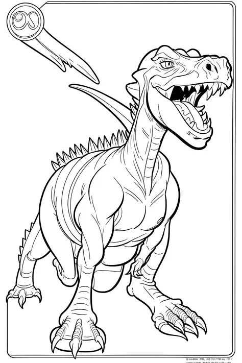b&w, coloring page, line art, dinosaur